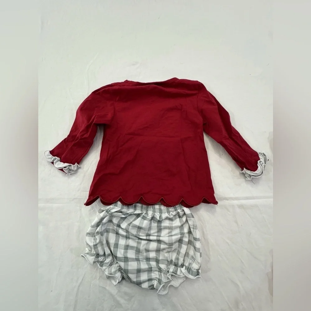 Southern Darlin Smocks 18‎ M Christmas Shirt and  Diaper Cover